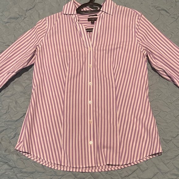 Talbots Tops - Purple Stripe Collared Shirt